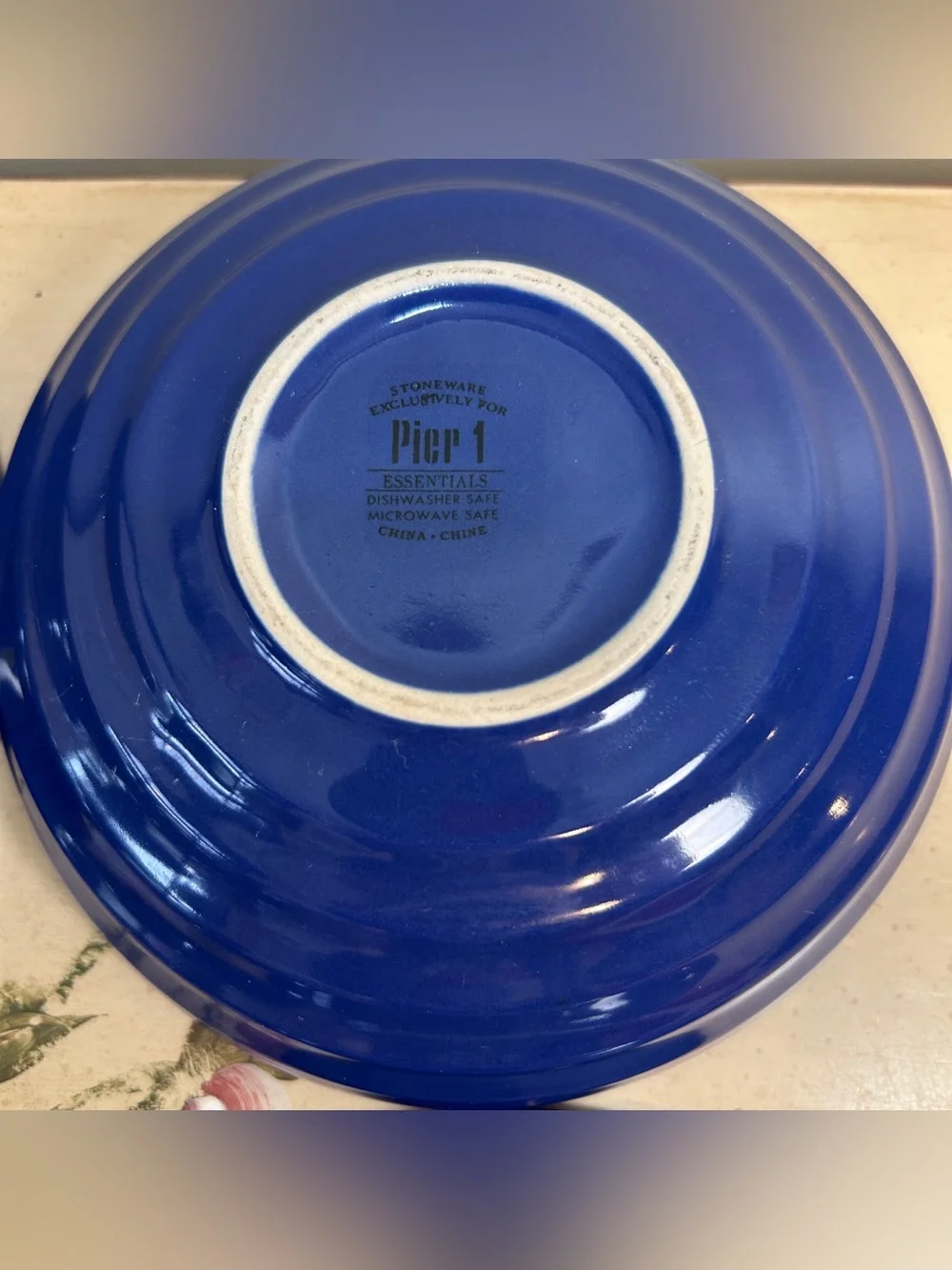 Pier 1 Essentials Blue Stoneware Dinnerware Bowls Salad Plates Mug 5 PC SET